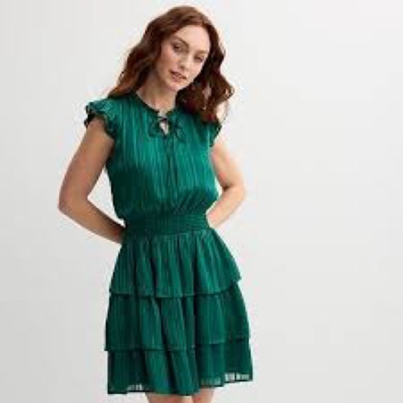 Draper James Teal Tiered Ruffled Fit and Flare Sleeveless Dress XXL - Picture 1 of 9
